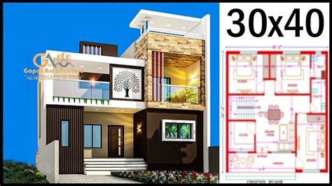 30x40 Duplex House Plan With Elevation 30 0 X40 0 5BHK Home