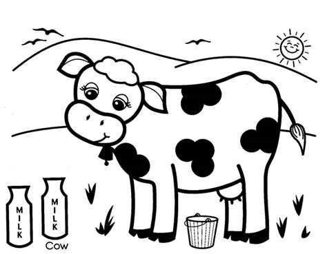 Cows Produce Healthy Milk Coloring Pages Kids Play Color