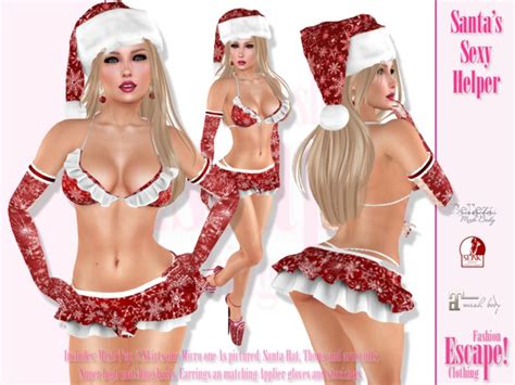 Second Life Marketplace Escape Clothing Santas Sexy Helper Red Maitreya Belleza And