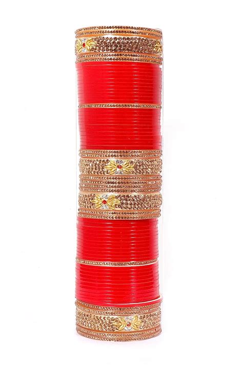 Buy Shivarth Acrylic Red Chuda With Zircon Stones Vivahmarriage Bridal Tradditional For Bridal
