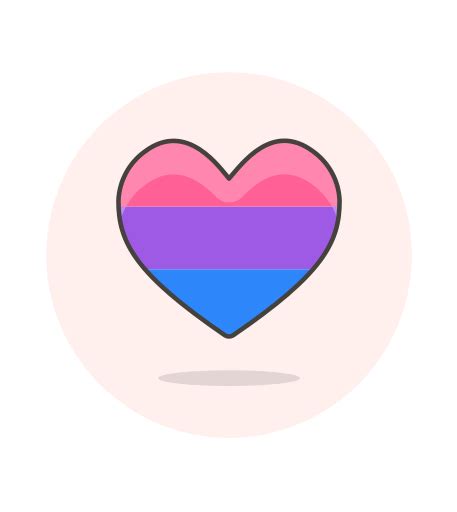 Biseksueel Vlag Hart Pictogram In Lgbt Illustrations