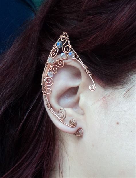 Elf Ear Cuff Copper Elven Ears Wire Wrapped Earcuff In Copper Etsy