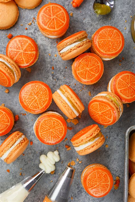 Orange Macarons Easy Step By Step Recipe Chelsweets