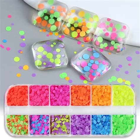 Fluorescent Round Epoxy Resin Filling Colorful Neon Mix Bubble Ring