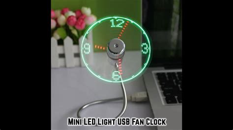 Usb Fan Led Clock Light Different Views Youtube