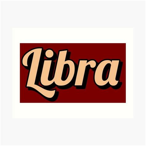Libra Vintage Font Astrology Stickers By Gabyiscool Art Print By