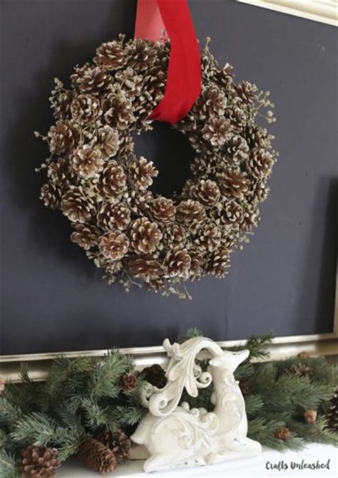 Make A Diy Pinecone Wreath Dollar Store Crafts