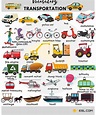 Common Vehicles Vocabulary | English vocabulary, Learn english ...