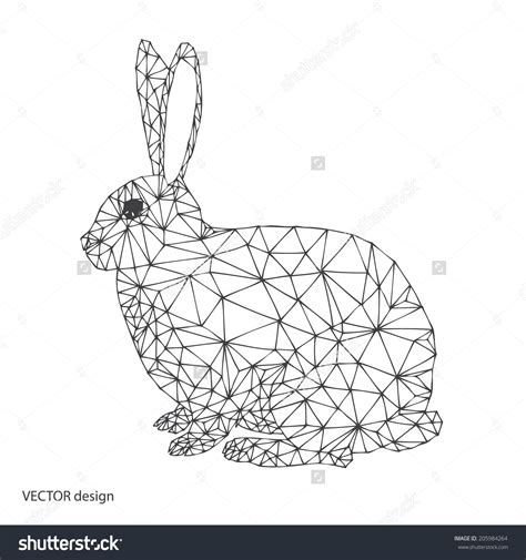 Abstract Rabbit With Geometric Pattern Geometric Pattern Vector