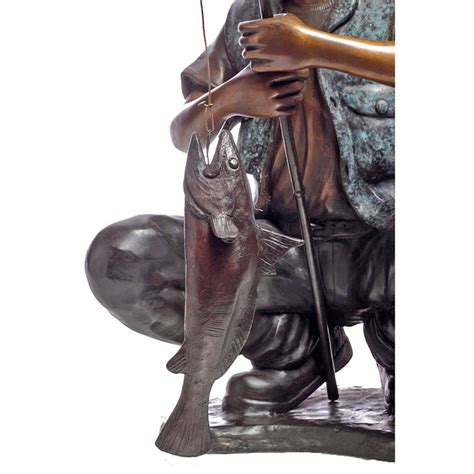 Boy Fishing Bronze Statues Bronze Art Fisherman Fishing Sculpture