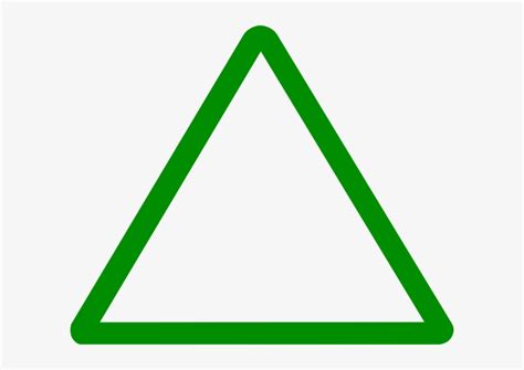Thin Green Triangular Sign Clip Art At Clker Green Triangle Outline