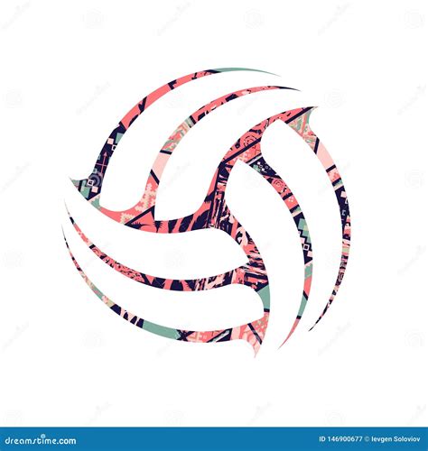 Abstract Volleyball Tribal Symbol Stock Vector Illustration Of Ball