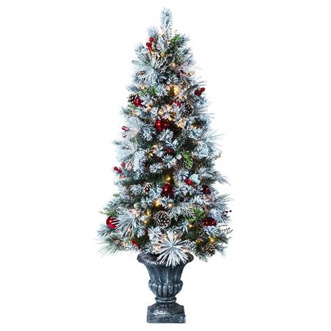 Holiday Living 5 Ft Pre Lit Pine Flocked Artificial