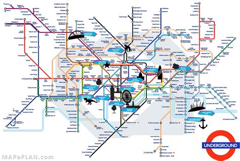 London Top Tourist Attractions Map Tube With Points Of Interest