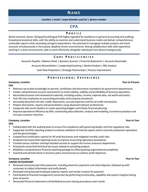 Certified Public Accountant Resume Example Tips And Tricks Zipjob