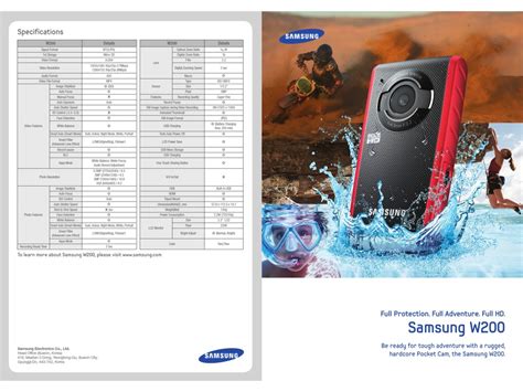 Samsung W200 Brochure And Specs Pdf Download Manualslib
