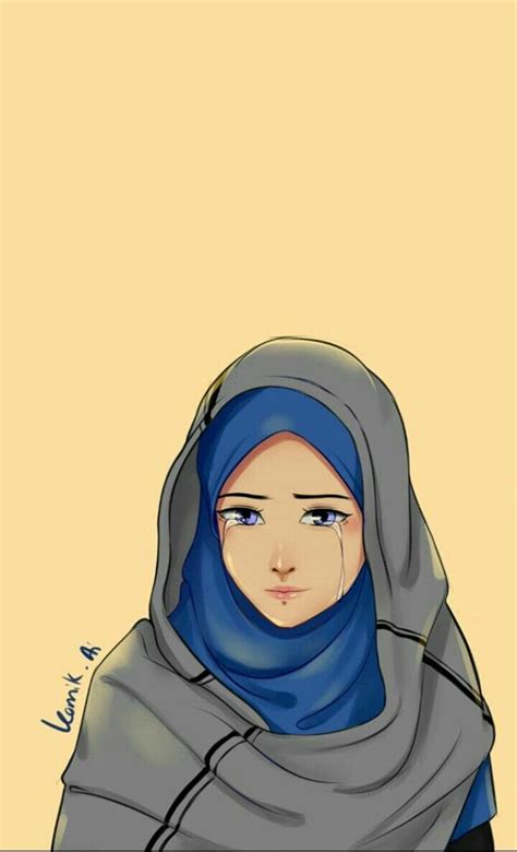 Wallpaper Sad Girl Hijab Anime Pics Myweb