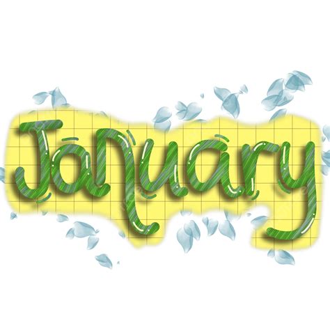Decoración De Texto Verde Enero Png Mes Enero Letras De Enero Enero