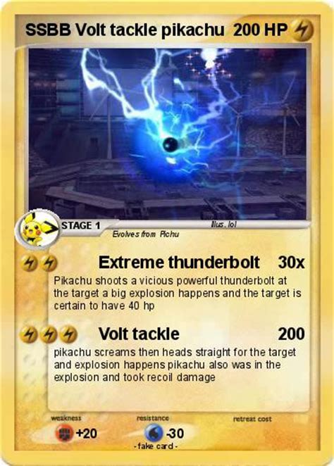Pokémon Ssbb Volt Tackle Pikachu Extreme Thunderbolt My Pokemon Card