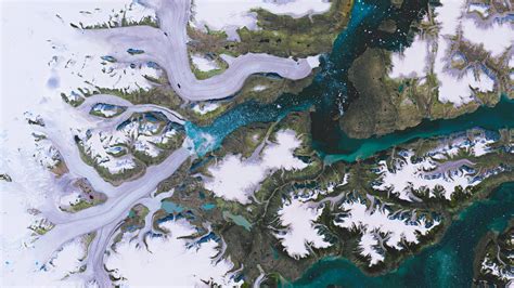 Download Wallpaper 1366x768 Glaciers Greenland Aerial View Nature