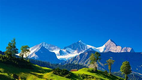 Hd Wallpaper Mountains Landscape Alps Switzerland Swiss Alps Blue