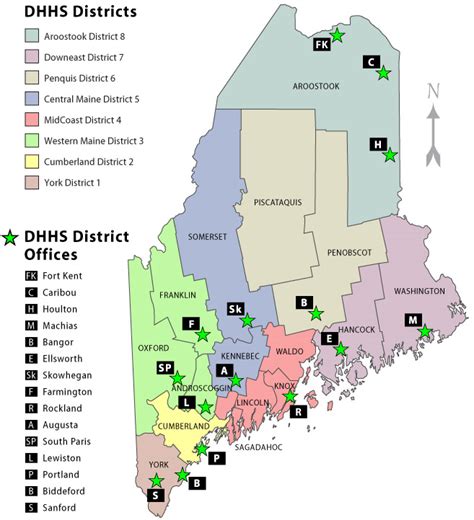 Cbhs Dhhs Districts Map Cbhs Maine Dhhs Cfs
