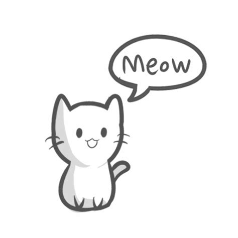 Гиф анимация Кот машет хвостом и мяукает Meow