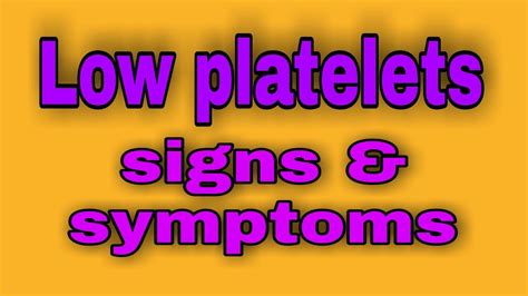 Low Plateletssigns Or Symptoms Youtube