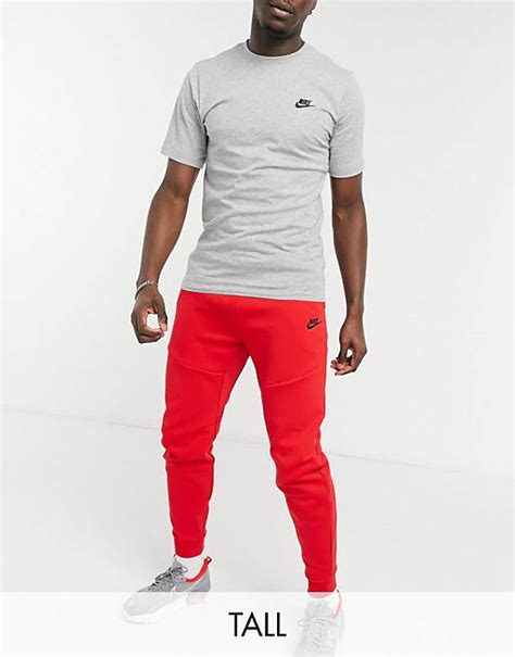 Nike Tall Tech Fleece Sweatpants In Red Asos