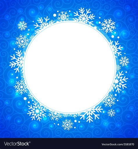 Winter Round Frame With Snowflakes And Highlights Vector Image