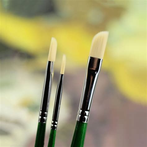 3pcs Oblique Head Watercolor Paint Brush Set Nylon Hair Artistic Thin