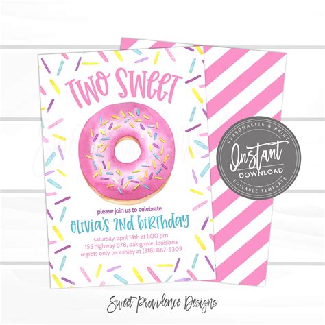 Two Sweet Invitation Template
