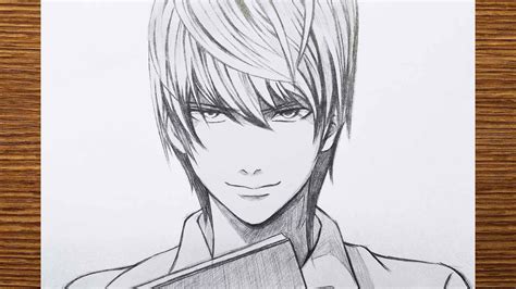 How To Draw Light Yagami From Death Note Light Drawing Step By Step