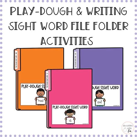 Play Dough Sight Word And Tracing File Folder Activity This Resource