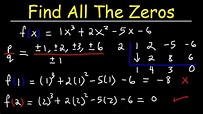 Finding All Zeros of a Polynomial Function Using The Rational Zero ...