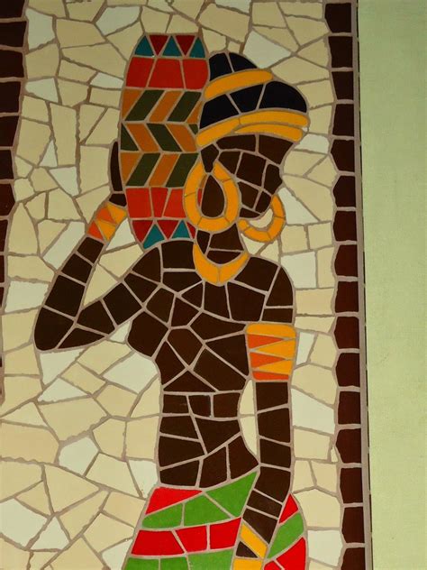 Quadro Africana Mosaico Feito Com Azulejos Em Base De Mdf Mosaic Art