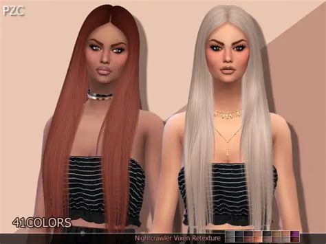 The Sims Resource Nightcrawler`s Vixen Hair Retextured By