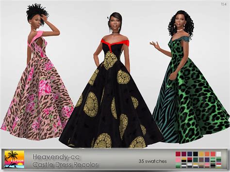 Heavendy Cc Castle Dress Recolor Sims 4 Female Clothes