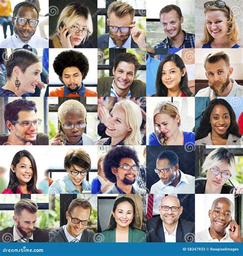 Collage Diverse Faces Group People Concept Stock Image Image Of Multi