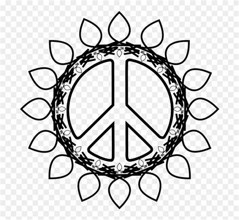 Flower Peace Sign Silhouette