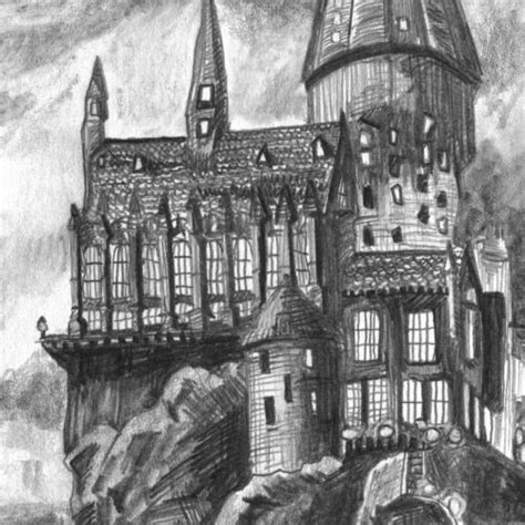 Hogwarts Castle Harry Potter Sketch Drawing Art Print By Kirstianne