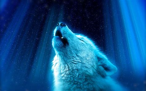 Download Wallpaper 3840x2400 Wolf Predator Howl White Blue 4k Ultra