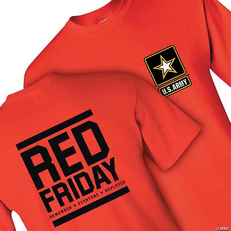 Us Army Red Friday Adults T Shirt Extra Large Oriental Trading