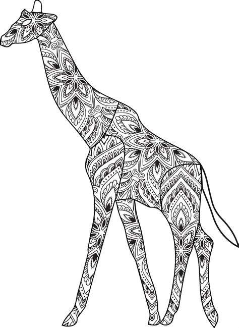 Mandala Giraffe Coloring Page Mandalasworld