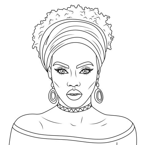 Coloring Pages Afro Girl Adult African American Stamps Color Magic