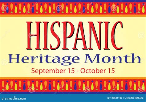 Colorful Hispanic Heritage Month Banner Postcard Stock Illustration