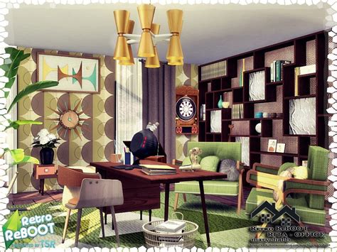 Sims 4 — Retro Reboot Rita Office By Marychabb — I Present A Room