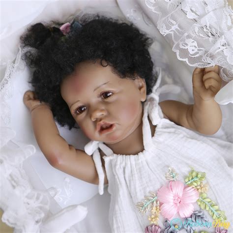 22 Inche Black Silicone Reborn Baby Dolls African American Reborn Baby