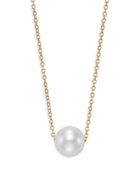 Bloomingdales Cultured Freshwater Pearl Floating Pendant Necklace In
