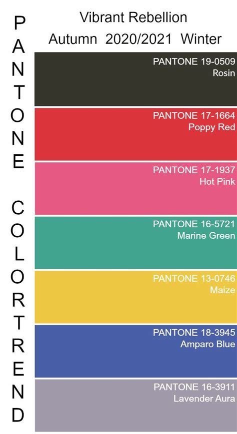 Pantone Color Chart 2020 Sabasho